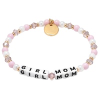 Bracelet personnalisé avec perles carrées, bracelet en perles acryliques et cristal, pendentif gravé avec plaque ronde, bracelet en perles avec lettre, cadeau