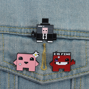 Siêu Thịt Cậu Bé Men Pin Video Trò Chơi Nhân Vật Trâm Băng Cô Gái Ve Áo Huy Hiệu Đồ Trang Sức Quà Tặng Cho Trẻ Em Bạn Bè - Product Image 1