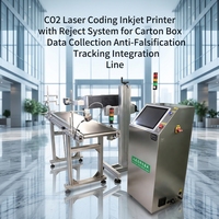 Système intégré de codage laser CO2 et d'inspection visuelle pour les bouchons de bouteilles laitières |   Solution d'alimentation automatique, de rejet et de traçabilité