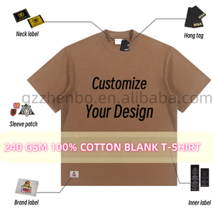 T-shirt personalizzata a manica corta da uomo di alta strada Design Design Design di lusso in cotone 100% in tinta unita stile Street Hell Design - Product Image 2