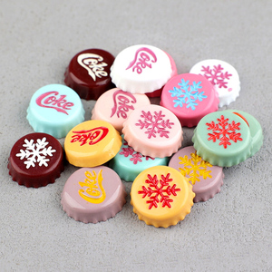 Tappi di bottiglia di Soda con fiocco di neve accessori in resina per ornamenti fai da te per capelli <span class=keywords><strong>e</strong></span> decorazioni con colla color crema - Product Image 2