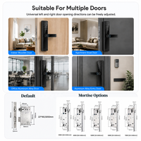 Sistema de Cerradura Inteligente con Huella Dactilar Auvinx Tuya TTLock con Control por Aplicación para Administración de Propiedades de Alquiler de Apartamentos y Proyectos Hoteleros