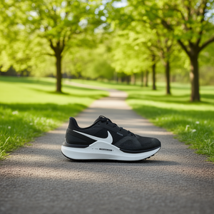 รองเท้าวิ่ง Nike Air Zoom Structure 25 รุ่น Unisex ไซส์ 10 สีดำ ขาว เทาเข้ม  หน้าผ้าตาข่าย พื้นรองเท้า EVA พื้นรองเท้าด้านนอกยาง  รุ่นสปริง - Product Image 2