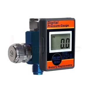 Manomètre numérique LEMATEC 0-160 PSI avec écran LCD, régulateur d'air 1/4 pouce pour pistolets de pulvérisation - Product Image 1