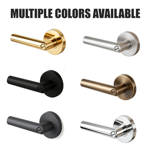 Tianyi Industrial Style Black Door Lever on Rose Luxury Knurled Texture Grip Handle Contemporary Room Hardware <b>Keyed</b> Entry <b>Lock</b> - Product Image 2