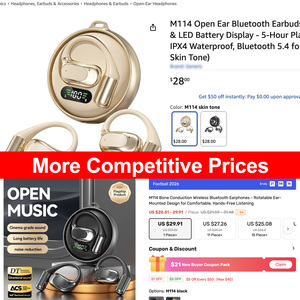 Écouteurs Bluetooth sportifs à oreille ouverte CE FCC M114 avec cordon gratuit pour la randonnée et le cyclisme, étui rotatif en alliage, écouteurs sans fil OWS - Product Image 2