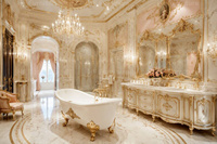 Système de meubles de salon blancs classiques modernes, service de design d'intérieur 3D professionnel, solution d'aménagement de luxe pour manoir