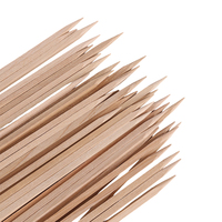 Brochettes jetables en bois de bouleau, finition lisse, 24 cm, 3,5 mm, 4,5 mm, sans éclats, épaisses, écologiques, pour barbecue, pointues et à extrémité plate