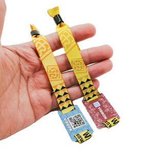 QR Code MHz NFC تتبع RFID أساور معصم سوار معصم من قماش RFID مع إغلاق للاستخدام مرة واحدة - Product Image 1