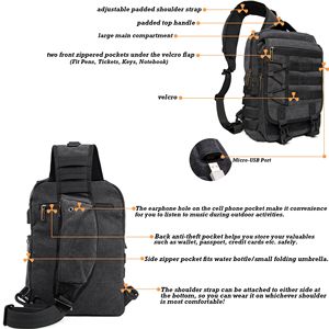 Meilleur créateur de mode hommes <span class=keywords><strong>edc</strong></span> avant bandoulière cordura poitrine sac à bandoulière pour hommes moto avec sangle - Product Image 4