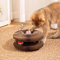 Griffoir pour chat en carton ondulé, pliable verticalement, rond, magique, pour intérieur, vente en gros
