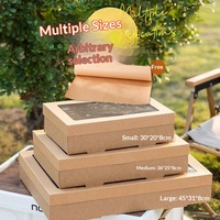 Boîte de pique-nique et de desserts Estick, boîte à gâteaux jetable, boîte à viande pour barbecue avec fenêtre, en papier kraft épais, laminé, biodégradable et résistant à l'huile