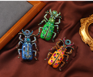Broche en émail rétro en forme d'escargot, broche de mode en forme de <span class=keywords><strong>scarab</strong></span>ée, broche de veste, accessoires en gros - Product Image 4