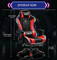 Silla Gamer Ergonómica de Carreras con RGB y Altavoces Silla Ejecutiva de Masaje para Computadora
