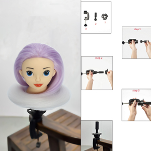 La testa dell'insegnamento della parrucca è realizzata in materiale di seta ad alta temperatura, con una forma del viso carina e capelli Super lunghi da 24 pollici - Product Image 5