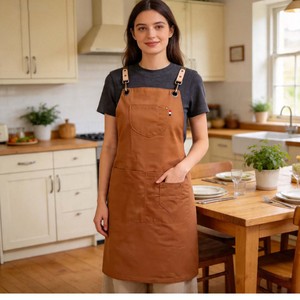 Tablier <span class=keywords><strong>de</strong></span> <span class=keywords><strong>cuisine</strong></span> élégant pour femme, idéal pour la préparation <span class=keywords><strong>de</strong></span> thé au lait, la pâtisserie, les cafés et la <span class=keywords><strong>cuisine</strong></span>, style classique, avec logo personnalisé et tour <span class=keywords><strong>de</strong></span> taille ajustable. - Product Image 1