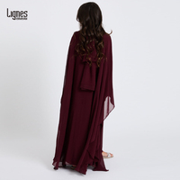 Robe maxi islamique pour enfants de Dubaï, vêtements de prière musulmans pour filles, ensemble abaya modeste en 2 pièces, jilbabs pour enfants