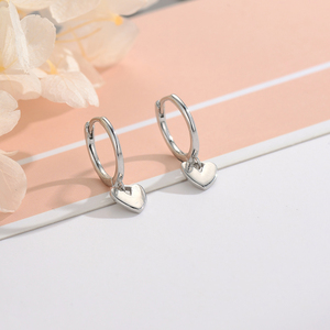 Pendientes de Aro Colgantes con Corazón de <span class=keywords><strong>Plata</strong></span> <span class=keywords><strong>925</strong></span> para Mujer, Joyería de Moda - Product Image 6