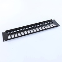 Panel Patch Kosong 32 Port 2U 19 Inch Rack Mount Cat5e RJ45 untuk Telekomunikasi