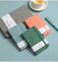 Carnet OEM A7 avec bande élastique en cuir PU Journal d'étudiant imprimé de logo personnalisé Carnet d'écriture