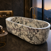 Baignoire ovale autoportante en marbre Xiangxuemei Spider Web, sur mesure, noir et blanc, luxe, pour salle de bain, spa, hôtel