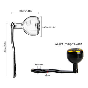 Poignée de moulinet de pêche unique en alliage d'aluminium EKFan 87MM pour <span class=keywords><strong>Daiwa</strong></span> Baitcasting Bait <span class=keywords><strong>Casting</strong></span> Durm Reel Handle Accessoires de pêche - Product Image 3