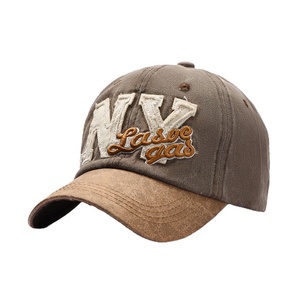 2022 New Distressed Dad Trucker Hat Common Fabric <b>Baseball</b> Cap with Embroidered Base <b>Ball</b> Design - Product Image 1