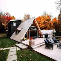 Maisonnette en A, structure en acier modulaire, hôtel de villégiature, villa de luxe en triangle, maison préfabriquée mobile en A, maison en triangle