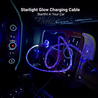 Kabel USB LED Bercahaya Multi 4-in-1 100W PD Pengisian Daya Super Cepat Sinkronisasi Data 480Mbps Kabel Pengisian Daya RGB Universal untuk Ponsel dan Mobil