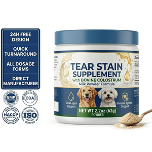 Suplemento en Polvo <span class=keywords><strong>para</strong></span> Manchas Lacrimales con Calostro <span class=keywords><strong>para</strong></span> el Apoyo Inmunológico en Cachorros y Perros con Tendencia a <span class=keywords><strong>Alergias</strong></span> GMP ISO COA - Product Image 1