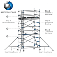 Tour d'échafaudage mobile en aluminium avec plateforme et roulettes pour événements, construction, peinture et rénovation