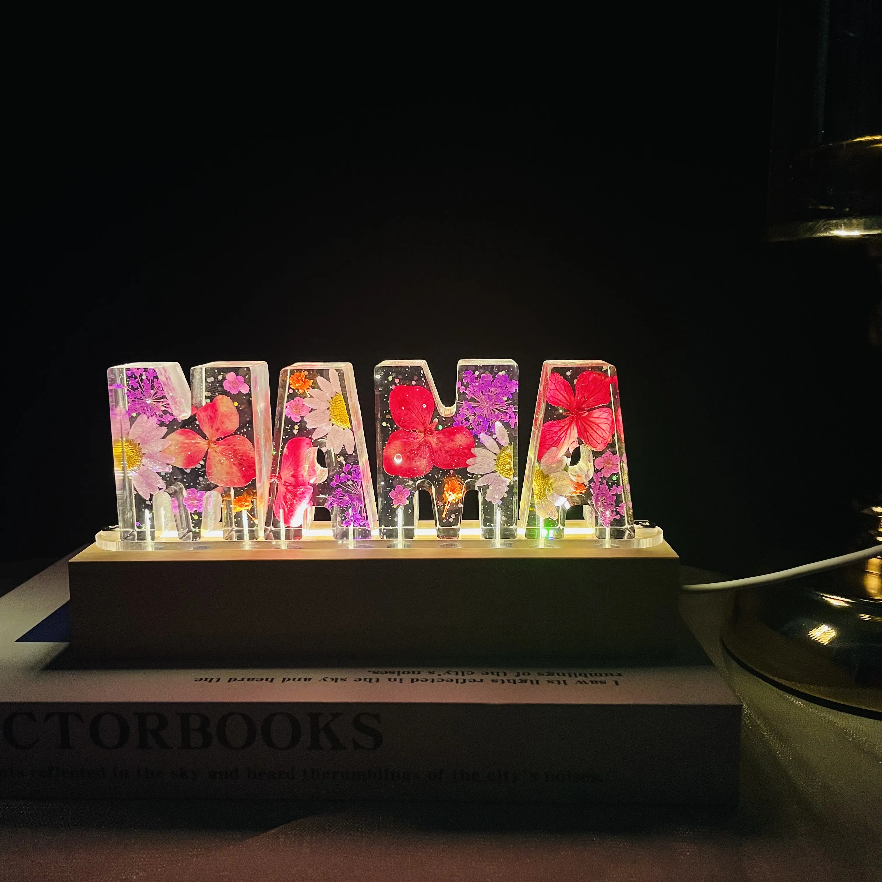 Lámpara de luz nocturna con letras personalizadas, decoración para el hogar, regalo familiar