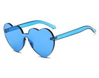 Lunettes de soleil en forme de cœur tendance 2021 pour femmes, lunettes de soleil fantaisie pour fêtes et mariages avec montures en PC rouge, bleu et gris