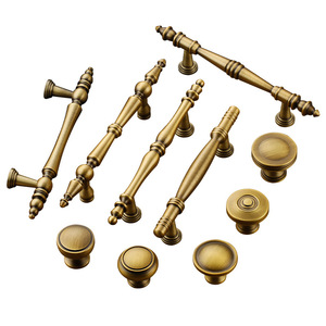 Lgcdis French Style Antique Bronze Brass Cabinet Handles Bar Shape For Drawer <b>Wardrobe</b> Door <b>Single</b> Hole Hardware - Product Image 3