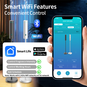 Siweiyi 120ml Smart WiFi Waterless floor standing <b>aroma</b> <b>diffuser</b> Cold Air Nebulizer with 7 Colors LED Night Light Remote Control - Product Image 3