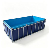 Bassin à poissons pliable en PVC avec structure métallique galvanisée, réservoir à poissons de 5000L, usage commercial, réponse rapide