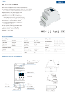 DT-D(DT4) 150-360WトライアックDALIディマー100-240VAC 8A出力ROHS認定DMX RF接続モード手動LEDコントローラオプション - Product Image 3