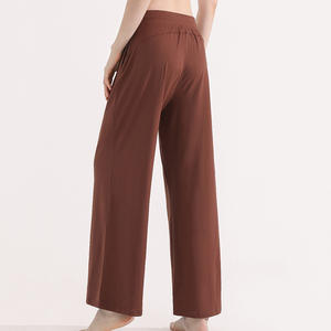 Secado rápido transpirable Color sólido cintura alta elástico Fitness Yoga pantalones acampanados mujeres gimnasio Leggings - Product Image 1