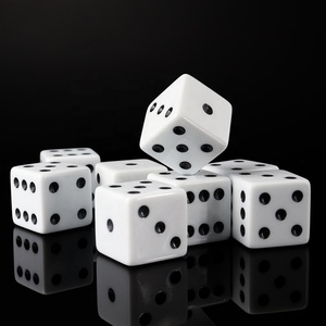 Dados acrílicos de esquina recta para juegos educativos o de casino, 6d, <span class=keywords><strong>25mm</strong></span>, blanco, punto negro, fabricante profesional, venta al por mayor - Product Image 6