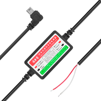 Dc 12V à 5V 2A onduleur convertisseur Micro/mini Usb fil dur Dash Cam Kit de fil dur pour voiture véhicule Dvr caméra enregistreur vidéo