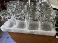 Mini pots en verre hermétiques de 4 oz, pots Mason cylindriques modernes avec couvercle à charnière, chauffables, multifonctionnels pour épices, confitures, miel