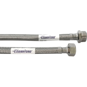 Tuyau tressé en acier inoxydable de 60 cm au design moderne FF 3/8 X 3/8 avec flexibilité pour la plomberie de salle de bain et l'utilisation aux toilettes - Product Image 1