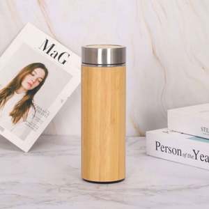 Tasse thermos en bambou et acier inoxydable, tasse d'extérieur, logo personnalisé - Product Image 5