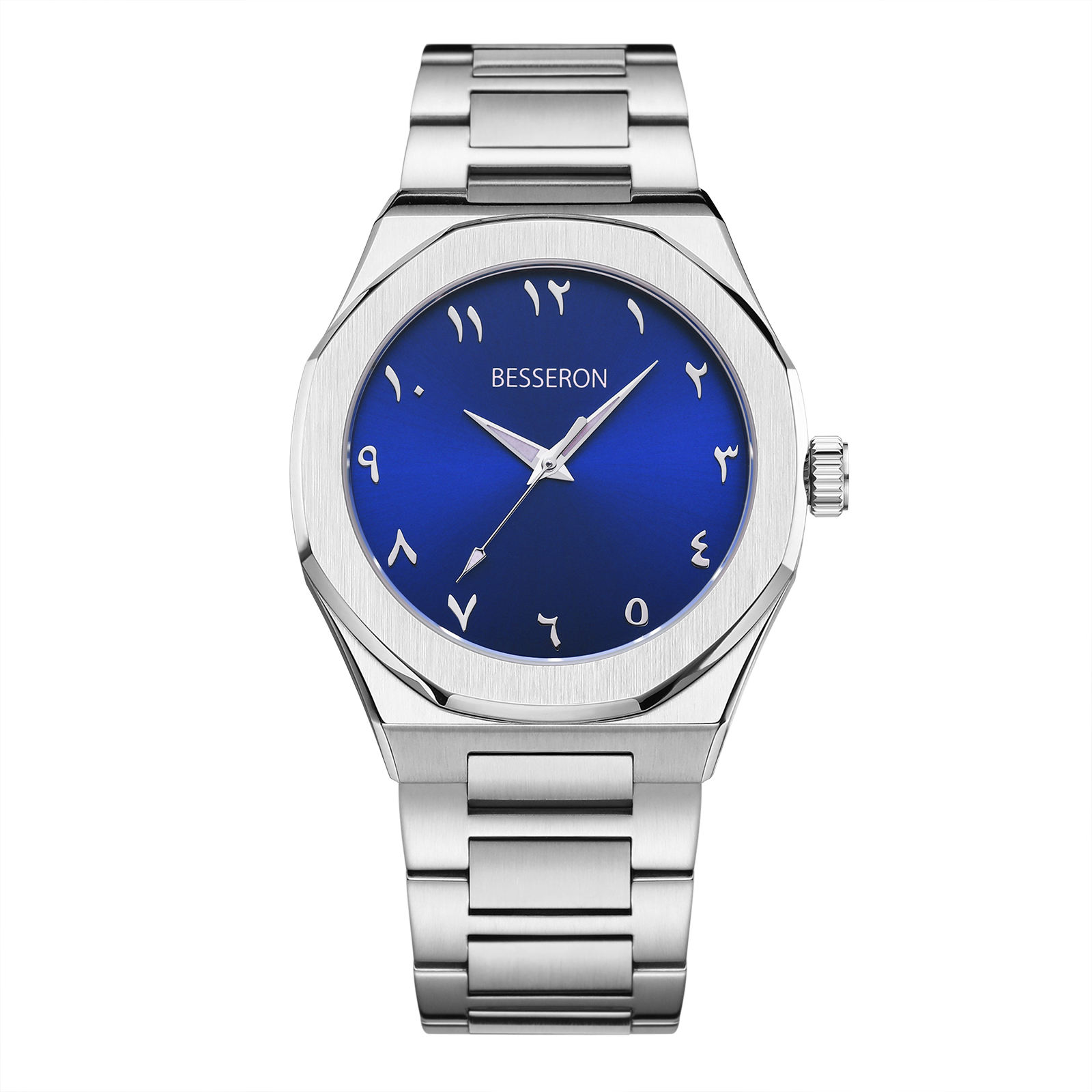 Blue dial stainless steel band