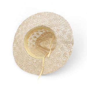 Yüksek kaliteli yaz nefes kadın erkek düz plaj Panama disket şapka hasır şapkalar - Product Image 2