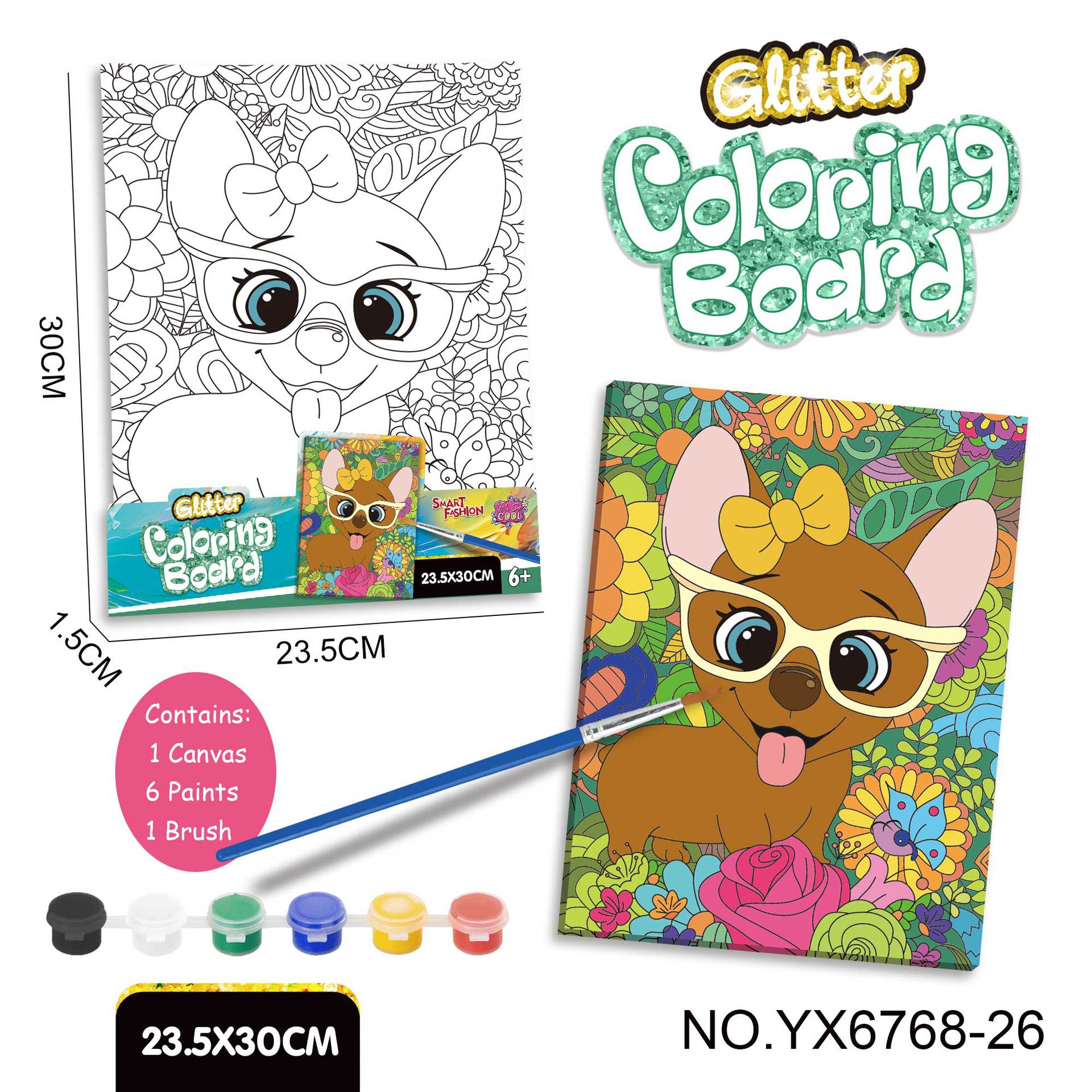 Yx6768-26 ensemble de planches à colorier bricolage-chiot 24x30cm