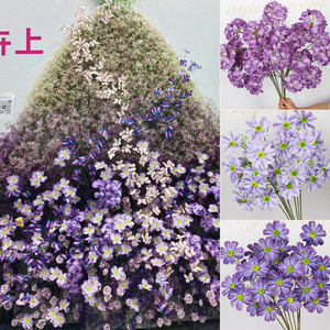Flores Artificiales de Tallo Único en Color Morado, Mezcla de Plástico y Seda PU, Decoraciones para Bodas, Estilo Romántico y de Ensueño - Product Image 5