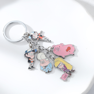 2 Nuovi Portachiavi in Metallo di Alta Qualità con Design Anime Gravity Falls Dipper <span class=keywords><strong>Mabel</strong></span> Waddles per Zaini - Product Image 4