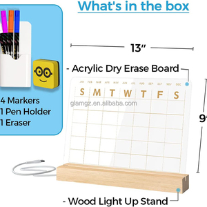 Acrylic Memo máy tính bảng xóa khô Hội Đồng Quản trị và đánh dấu rõ ràng Led đứng lịch lưu ý bằng văn bản - Product Image 3