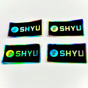 Autocollants en vinyle découpés sur mesure holographiques, imperméables, résistants aux déchirures et aux rayures, étiquettes personnalisées avec logo, adhésif durable, OEM - Product Image 3